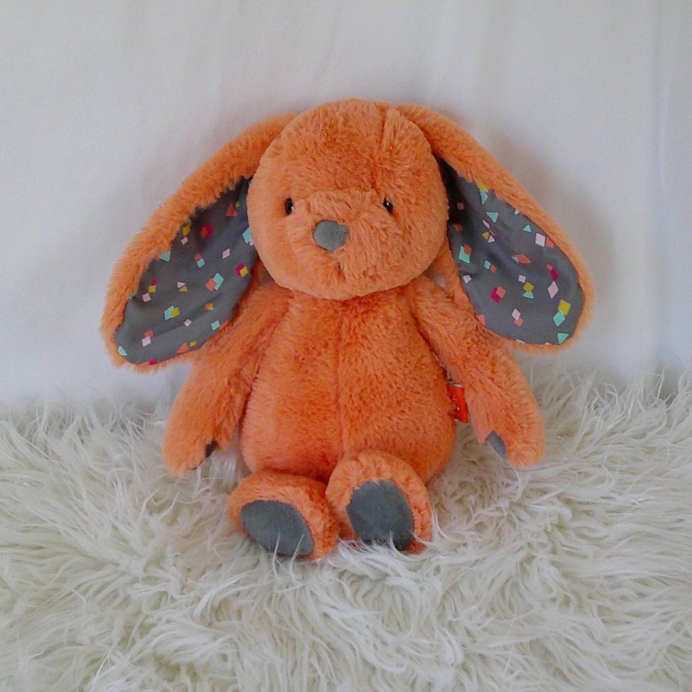 B Softies Happy hues Bunny Orange 12" Plush
